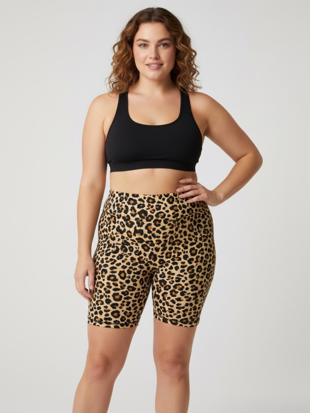 Hot Topic Leopard Print High-Rise Bike Shorts